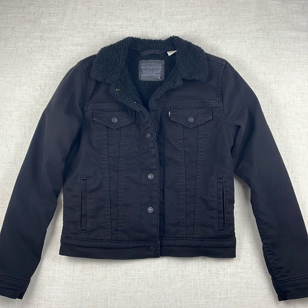 Levi's Original Black Sherpa Trucker Jacket
